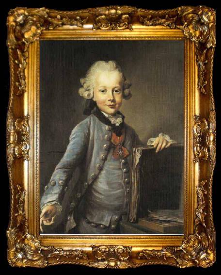 framed  Johann Georg Ziesenis Portrait of Friedrich Ferdinand von Sachsen-Weimar-Eisenach, ta009-2